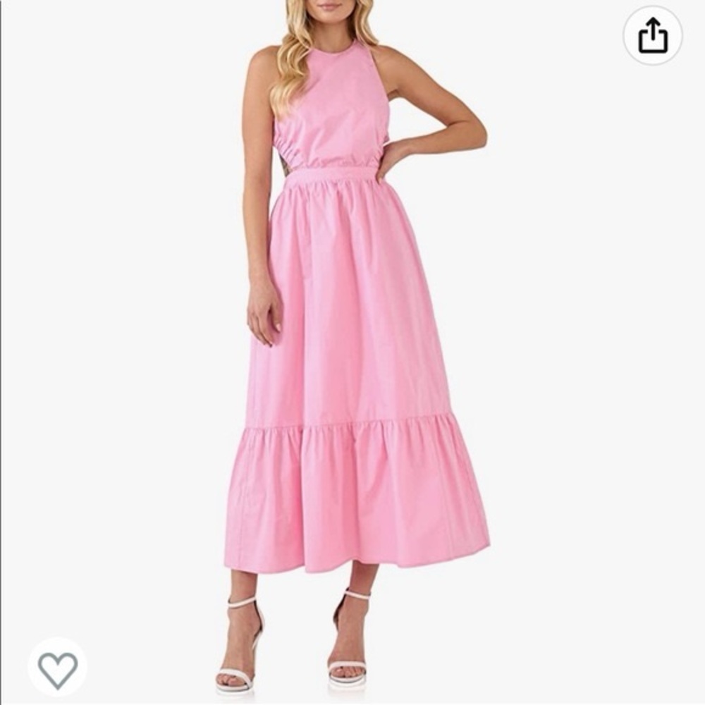 NWT English Factory Dress Poplin Elastic Detail Open Back Dress